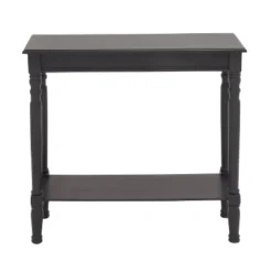 Traditional Wood Console Table Black - Olivia & May