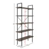 Lavish Home 5-Tier Freestanding Bookshelf – Open Industrial Style Etagere Wooden Shelving, Brown Woodgrain