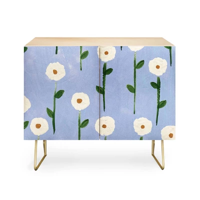 Reves Et Histoires Cute Little Flowers Gold Legged Credenza - Deny Designs - Image 3