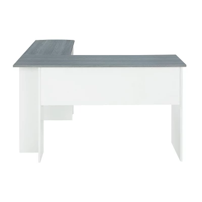 Modern L Shaped Desk With Side Shelves Gray - Techni Mobili - Image 4