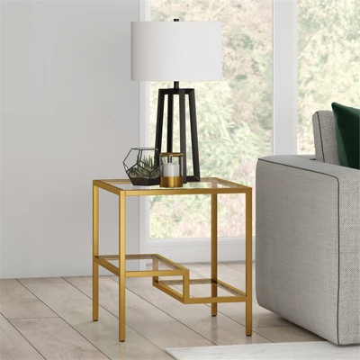 Metal Contemporary Side Table In Gold - Henn&Hart - Image 4