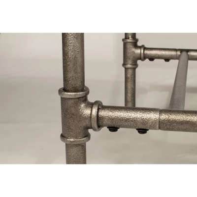 Dillon Counter Height Bench Metal Pewter Woven Fabric - Hillsdale Furniture - Image 6