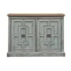 Jackson 4 Door Credenza Blue/Brown - Treasure Trove Accents