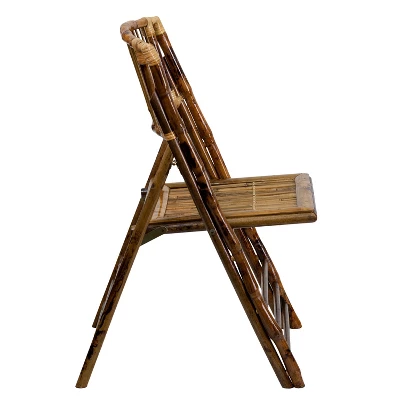 Flash Furniture Bamboo Folding Chairs | Set Of 2 Bamboo Wood Folding Chairs - Image 6