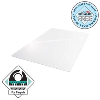 Vinyl Chair Mat For Carpets Up To 1/4" Rectangular Clear - Floortex - Image 7