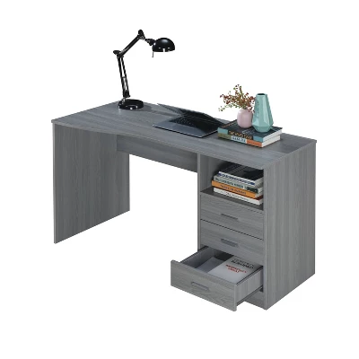 Classic Computer Desk With Multiple Drawers Gray - Techni Mobili - Image 7