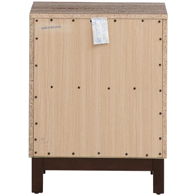 Passion Furniture Magnolia 2-Drawer Brown Nightstand (24 In. H X 15.5 In. W X 19 In. D) - Image 3