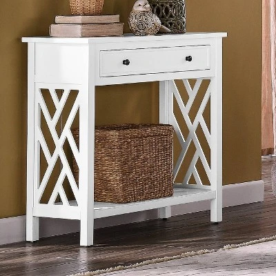 32" Middlebury Wood Console Table With 4 Drawers White - Alaterre Furniture - Image 4