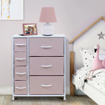 Sorbus Nightstand With Drawers For Home Bedroom And More Pink