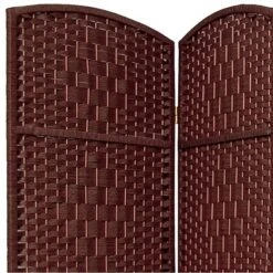 7 Ft. Tall Diamond Weave Room Divider - Dark Red (6 Panels)