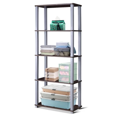 Tangkula 5-Tier Storage Rack Display Shelves Bookshelf For Home Office - Image 3