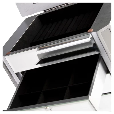 Melanie 7 Drawer Glam Jewelry Armoire Mirrored/Brushed - Aiden Lane - Image 7