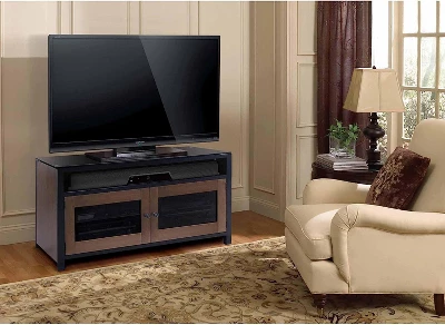 Bell'O Wood Metal And Glass Audio Video Cabinet - Image 4