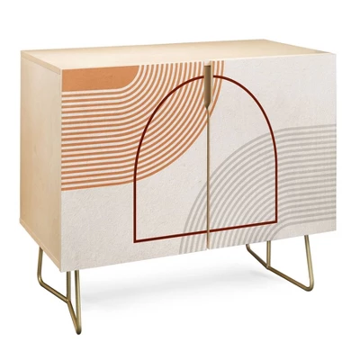 Iveta Abolina Mid-Century Modern Line Art IV Credenza - Deny Designs - Image 4