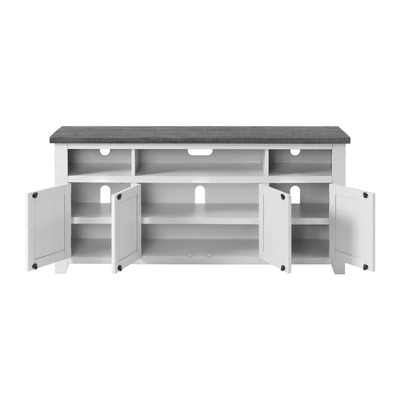 Foundry 65" TV Stand White Stain With Gray Top - Martin Svensson Home - Image 6