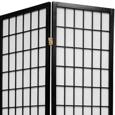 5 Ft. Tall Window Pane Shoji Screen - Black (6 Panels) - Image 2