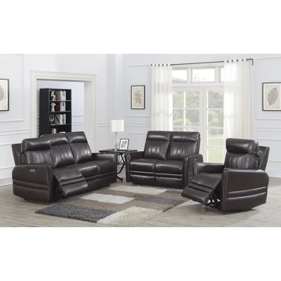 Coachella Power Recliner Loveseat Brown - Steve Silver Co. - Image 13