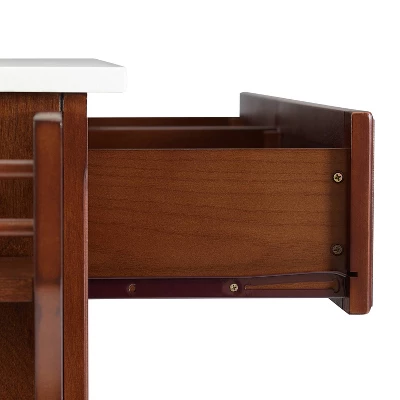 Lafayette Granite White Top Full Size Kitchen Island/Cart Mahogany - Crosley - Image 7