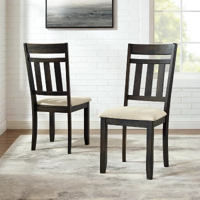 Set Of 2 Hayden Slat Back Dining Chairs Slate - Crosley