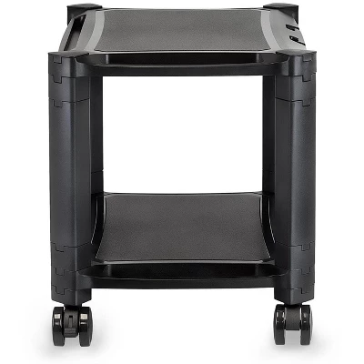 Mount-It! Under Desk Printer Stand With Wheels | Rolling Printer Cart | Height Adjustable Stacked Office Machine Cart W/ Paper Storage Tray - Image 2