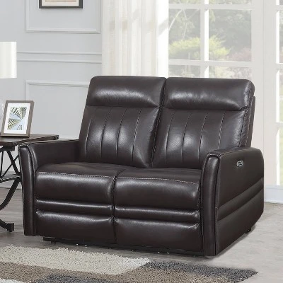 Coachella Power Recliner Loveseat Brown - Steve Silver Co. - Image 2