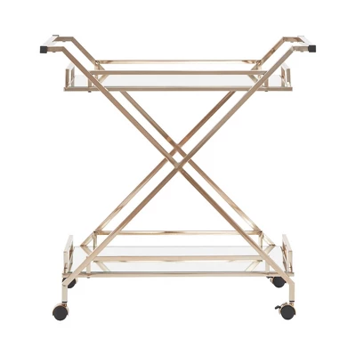 Rosanne Champagne Bar Cart Gold - Inspire Q - Image 2