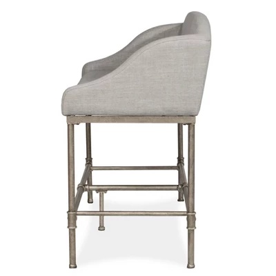 Dillon Counter Height Bench Metal Pewter Woven Fabric - Hillsdale Furniture - Image 2