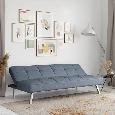 Colette Convertible Futon Sofa Bed Light Gray - Serta - Image 9