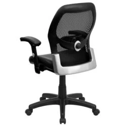 Emma And Oliver Mid-Back Super Mesh Executive Swivel Office Chair With Adjustable Arms