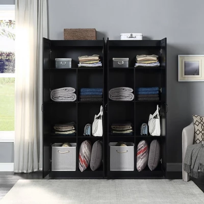 Set Of 2 Hopkins Modern 7 Shelf Freestanding Storage Closets - Manhattan Comfort - Image 2