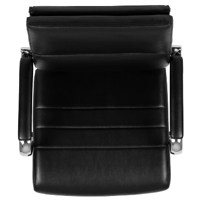 Emma And Oliver Mid-Back LeatherSoft Contemporary Panel Executive Swivel Office Chair - Image 8