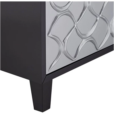 Studio 55D Firenze 30 1/2" Wide Black And Silver Accent Cabinet - Image 2