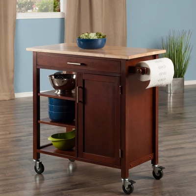 Marissa Kitchen Cart Walnut - Winsome - Image 10