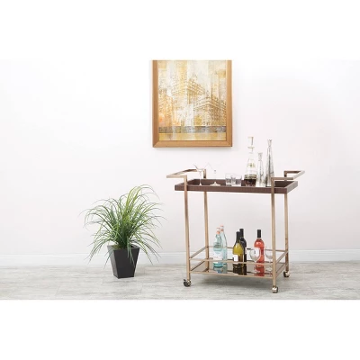 Isabella Wine Cart Champagne - OSP Home Furnishings - Image 3