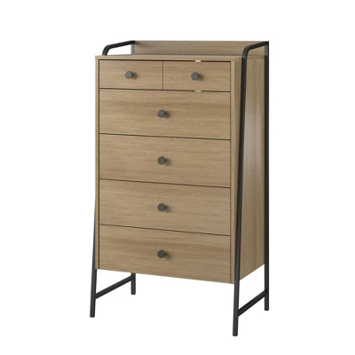 Bushwick Tall 5 Drawer Dresser Natural - Novogratz - Image 4