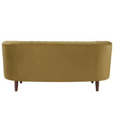 71" Millephri Loveseat Olive Yellow Velvet - Acme Furniture - Image 4
