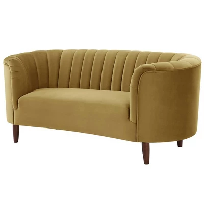 71" Millephri Loveseat Olive Yellow Velvet - Acme Furniture - Image 2
