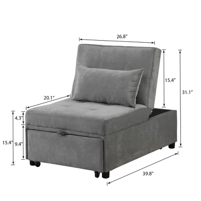 Pull Out Sleeper Sofa With Pillow - ModernLuxe - Image 2