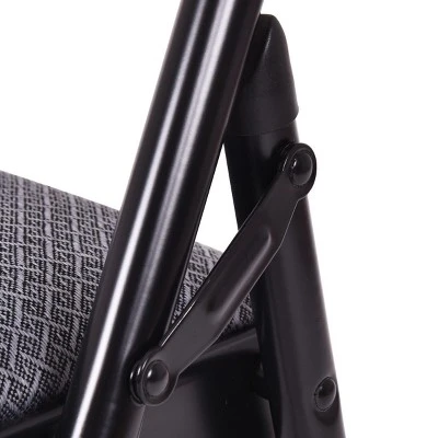 Costway Set Of 6 Folding Chairs Fabric Upholstered Padded Seat Metal Frame Home Office - Image 8