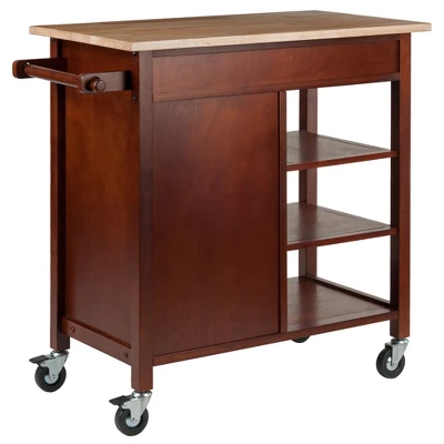 Marissa Kitchen Cart Walnut - Winsome - Image 7