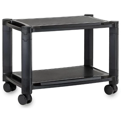 Mount-It! Under Desk Printer Stand With Wheels | Rolling Printer Cart | Height Adjustable Stacked Office Machine Cart W/ Paper Storage Tray - Image 6