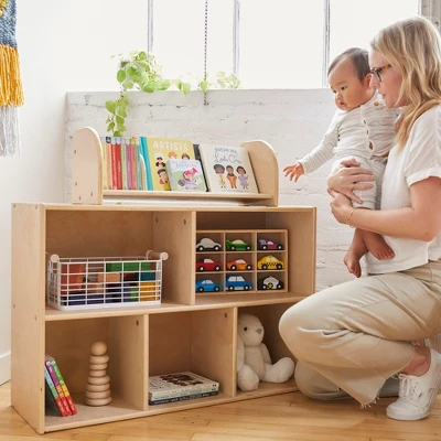 ECR4Kids Birch Streamline 5-Compartment Storage Cabinet, Wood Toy Storage Shelves For Kids - Image 4