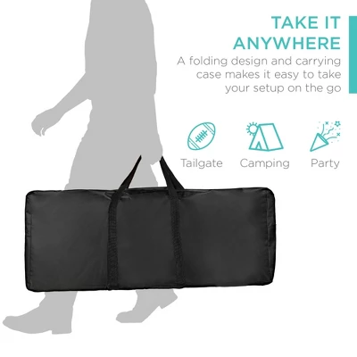 Best Choice Products Portable Pop-Up Bar Table For Indoor/Outdoor, Party, Picnic W/ Carrying Case, Removable Skirt