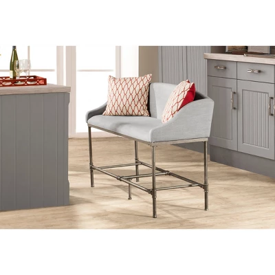 Dillon Counter Height Bench Metal Pewter Woven Fabric - Hillsdale Furniture - Image 3