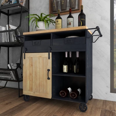 Industrial Rolling Cart Black - Olivia & May - Image 12