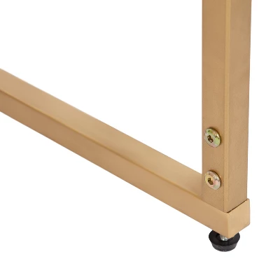 Kate And Laurel Truss Rectangle MDF Pub Table, 42x24x36, White And Gold - Image 2