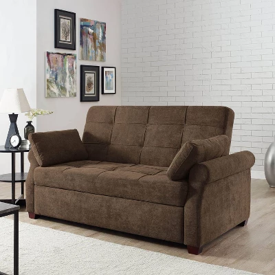 Hannah Convertible Futon Sleeper Sofa Brown - Serta - Image 2