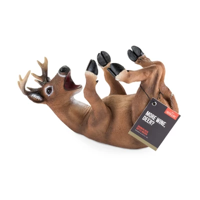 True Drunken Deer Polyresin Wine Bottle Holder Set Of 1, Brown, Holds 1 Standard Wine Bottle - Image 4