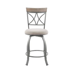Carter Swivel Metal Counter Stool Pewter - Powell