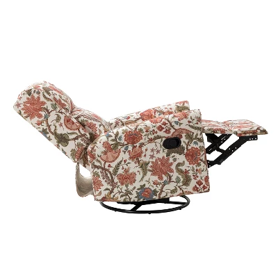 Set Of 2 Franciscus Manual Swivel Transitional Glider Recliner With Nailhead Trims And Swivel Base | KARAT HOME - Image 3